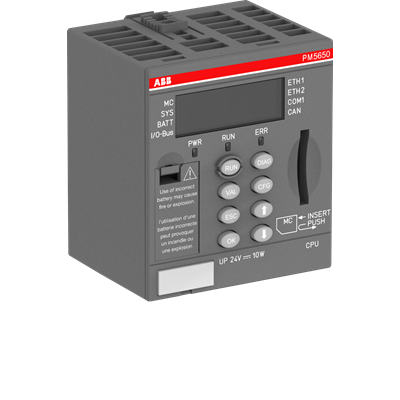 Módulo de processador ABB PM5650-2ETH 1SAP151000R0378 original e novo, da série AC500 V3.